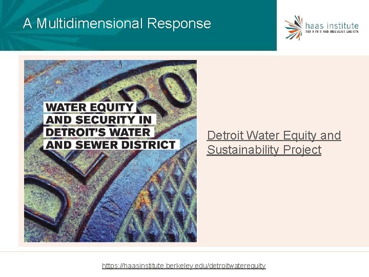 A Multidimensional Response Detroit Water Equity and Sustainability Project https: //haasinstitute. berkeley. edu/detroitwaterequity 