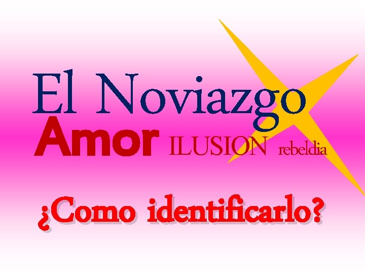 El. Amor Noviazgo ILUSION rebeldia ¿Como identificarlo? 