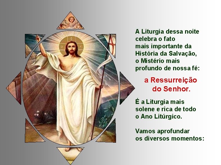 A Liturgia dessa noite celebra o fato mais importante da História da Salvação, o