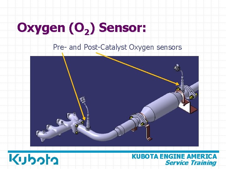 Oxygen (O 2) Sensor: Pre- and Post-Catalyst Oxygen sensors KUBOTA ENGINE AMERICA Service Training