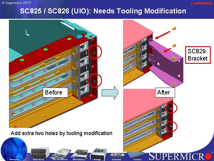 Confidential SC 825 / SC 826 (UIO): Needs Tooling Modification SC 829 Bracket Before