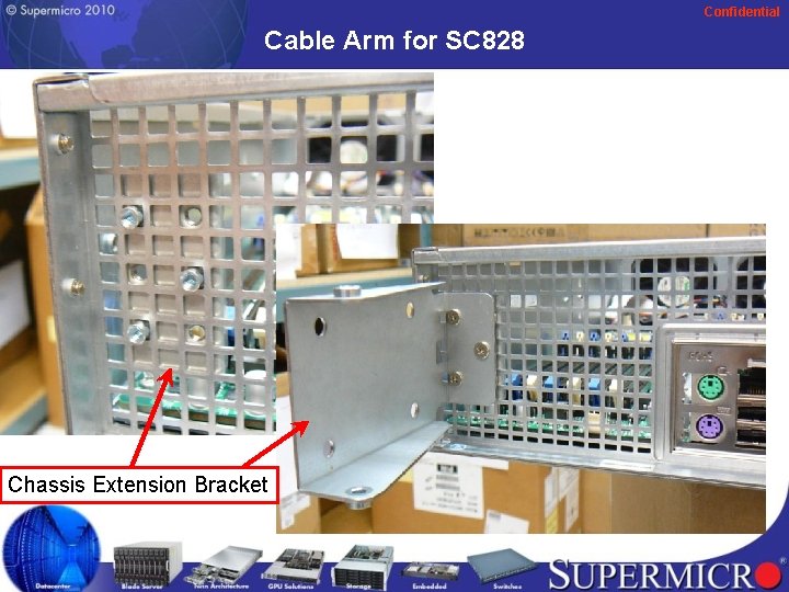 Confidential Cable Arm for SC 828 Chassis Extension Bracket 