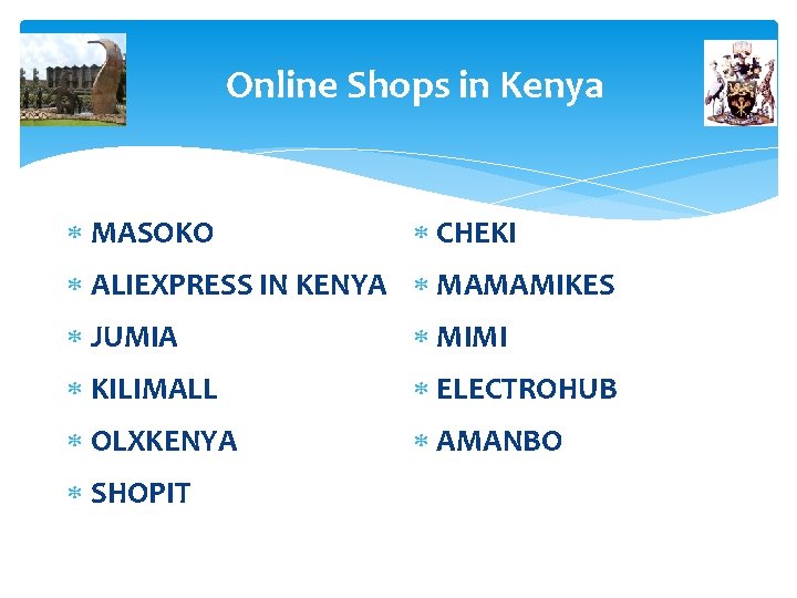 Online Shops in Kenya MASOKO CHEKI ALIEXPRESS IN KENYA MAMAMIKES JUMIA MIMI KILIMALL ELECTROHUB