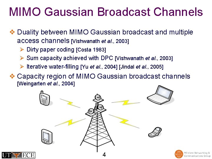 MIMO Gaussian Broadcast Channels v Duality between MIMO Gaussian broadcast and multiple access channels