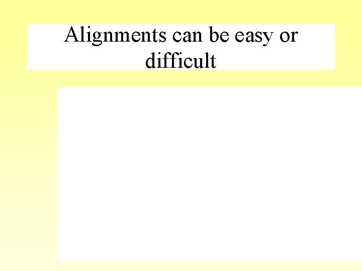Alignments can be easy or difficult Easy Difficult 8 Alignments can be easy or difficult Easy Difficult 8