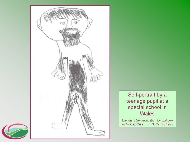 Self-portrait by a teenage pupil at a special school in Wales Laxton, J Sex