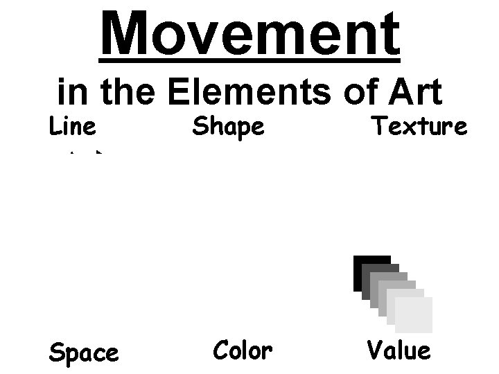 Movement in the Elements of Art Line Space Shape Color Texture Value 