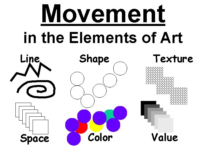 Movement in the Elements of Art Line Space Shape Color Texture Value 