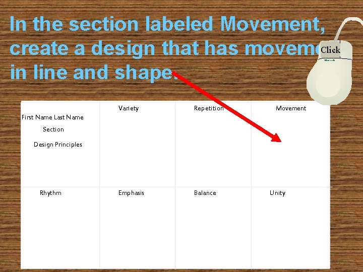 In the section labeled Movement, Click create a design that has movement in line