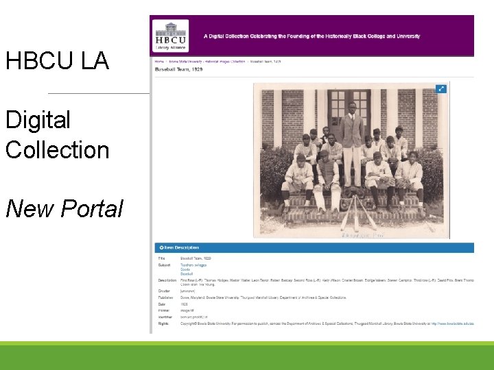 HBCU LA Digital Collection New Portal 