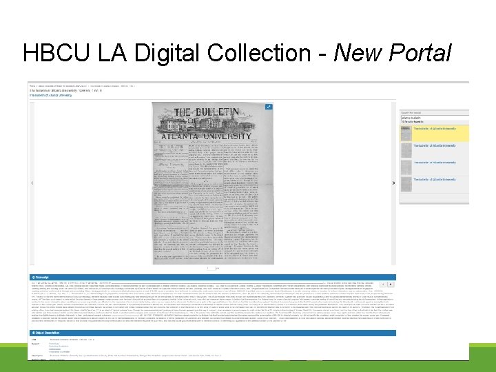 HBCU LA Digital Collection - New Portal 