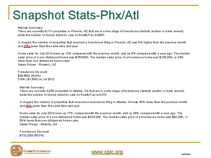 Snapshot Stats-Phx/Atl Market Summary There are currently 9, 113 properties in Phoenix, AZ that