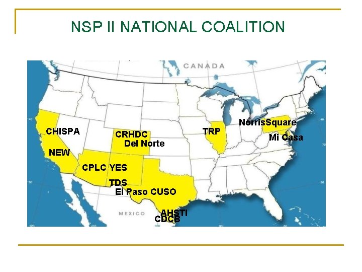 NSP II NATIONAL COALITION CHISPA NEW CRHDC Del Norte CPLC YES TDS El Paso