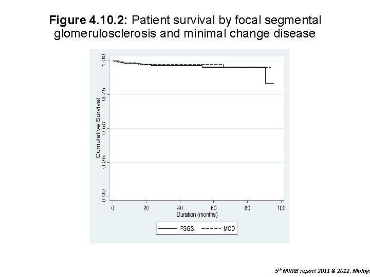 Figure 4. 10. 2: Patient survival by focal segmental glomerulosclerosis and minimal change disease