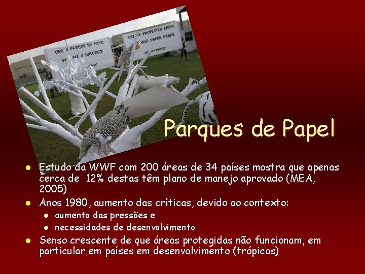 Parques de Papel l l Estudo da WWF com 200 áreas de 34 países