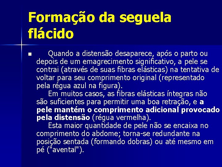 Formação da seguela flácido n Quando a distensão desaparece, após o parto ou depois