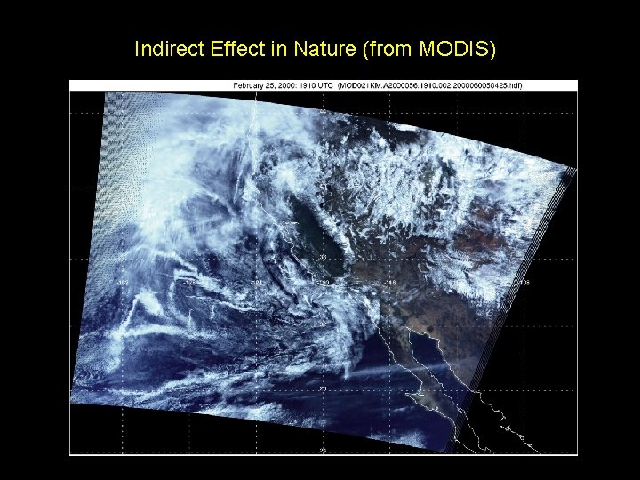 Indirect Effect in Nature (from MODIS) 