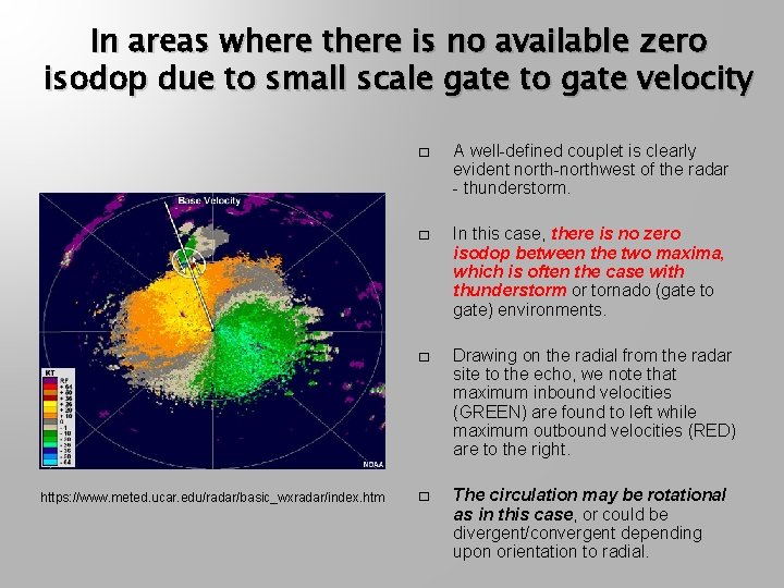 In areas where there is no available zero isodop due to small scale gate