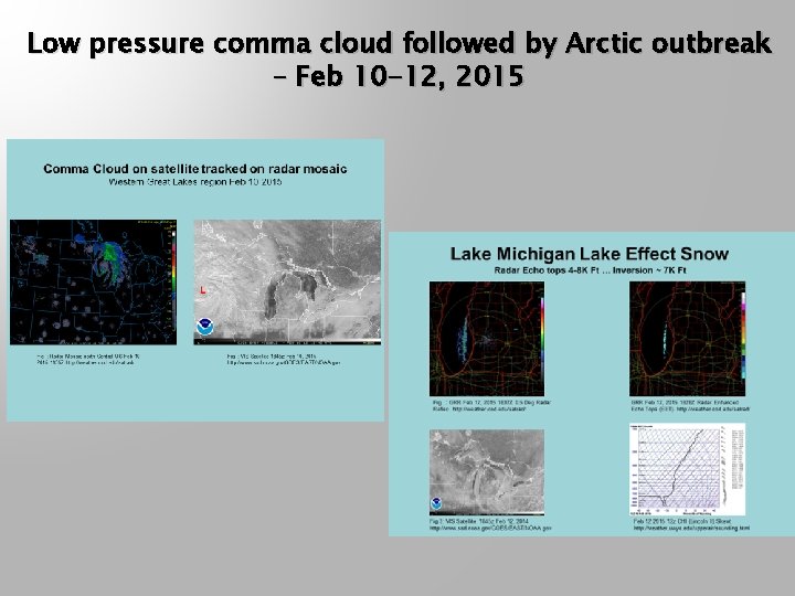 Low pressure comma cloud followed by Arctic outbreak – Feb 10 -12, 2015 