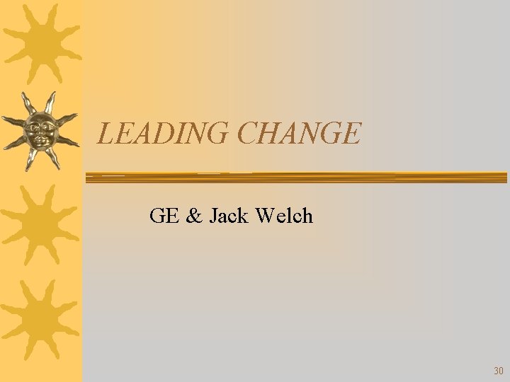 LEADING CHANGE GE & Jack Welch 30 