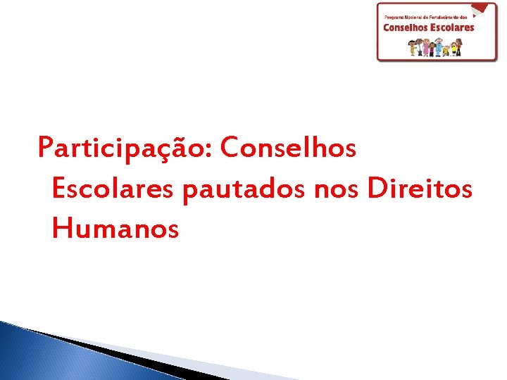 Participação: Conselhos Escolares pautados nos Direitos Humanos 