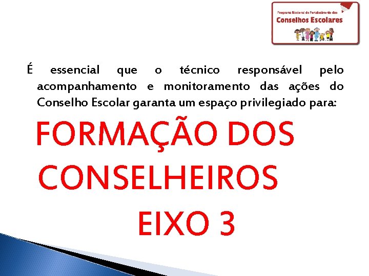 É essencial que o técnico responsável pelo acompanhamento e monitoramento das ações do Conselho