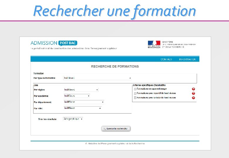 Recher une formation 