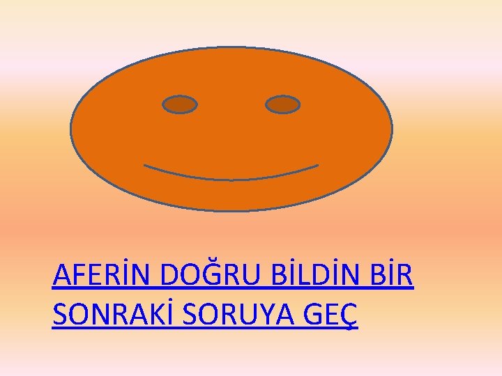 AFERİN DOĞRU BİLDİN BİR SONRAKİ SORUYA GEÇ 