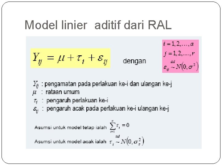 Model linier aditif dari RAL 