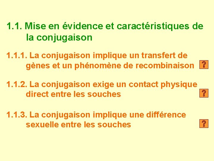 1. 1. Mise en évidence et caractéristiques de la conjugaison 1. 1. 1. La