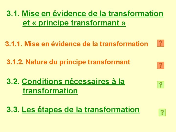 3. 1. Mise en évidence de la transformation et « principe transformant » 3.