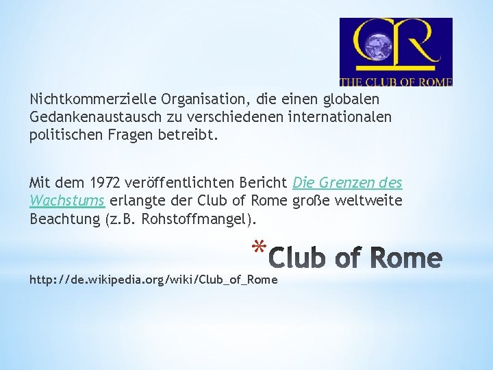 Nichtkommerzielle Organisation, die einen globalen Gedankenaustausch zu verschiedenen internationalen politischen Fragen betreibt. Mit dem Nichtkommerzielle Organisation, die einen globalen Gedankenaustausch zu verschiedenen internationalen politischen Fragen betreibt. Mit dem