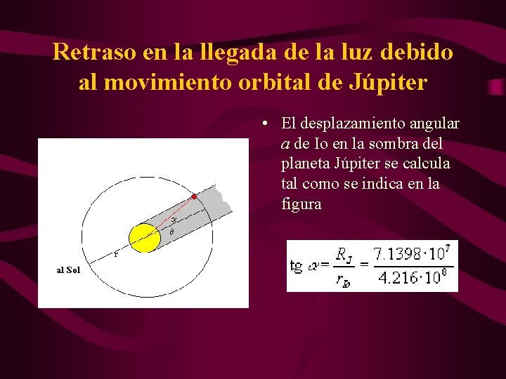 Retraso en la llegada de la luz debido al movimiento orbital de Júpiter •