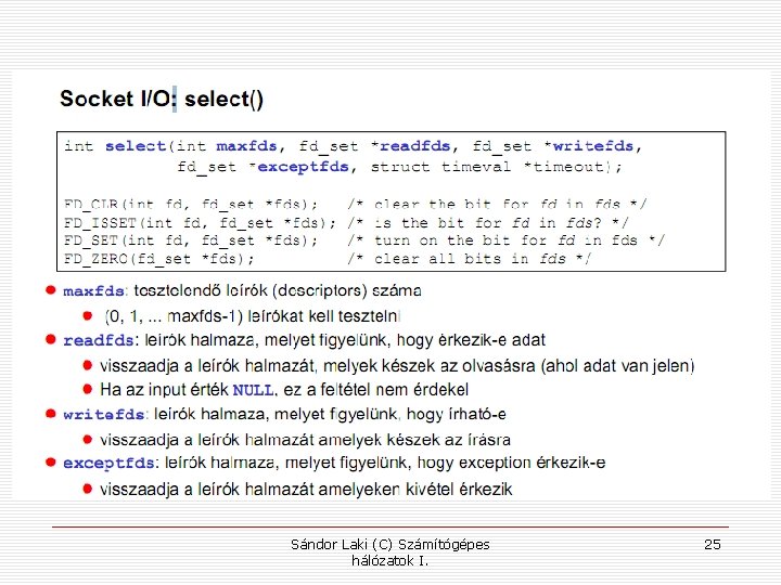 Sándor Laki (C) Számítógépes hálózatok I. 25 