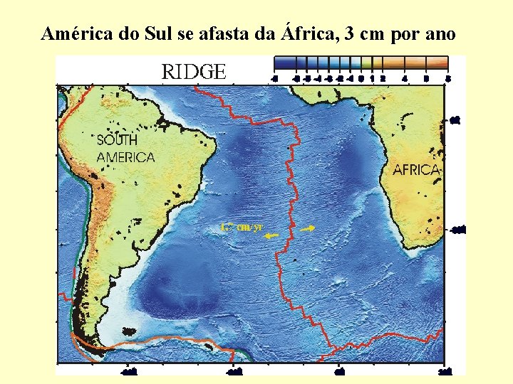 América do Sul se afasta da África, 3 cm por ano 