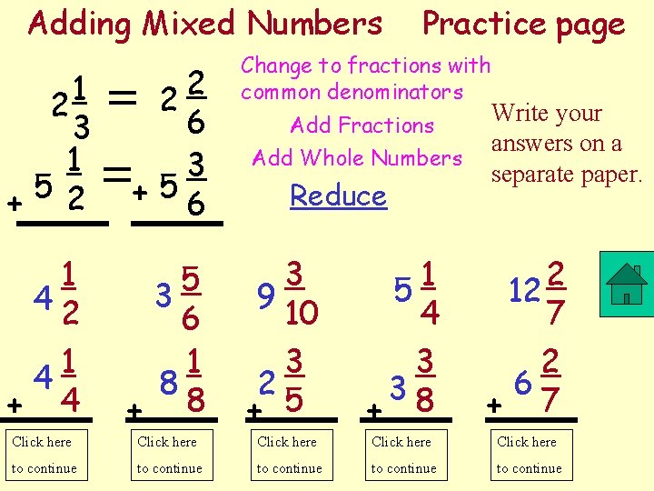 Adding Mixed Numbers Practice page 1 2 3 1 5 + 2 2 2