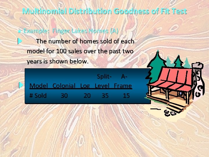 Multinomial Distribution Goodness of Fit Test n Example: Finger Lakes Homes (A) The number