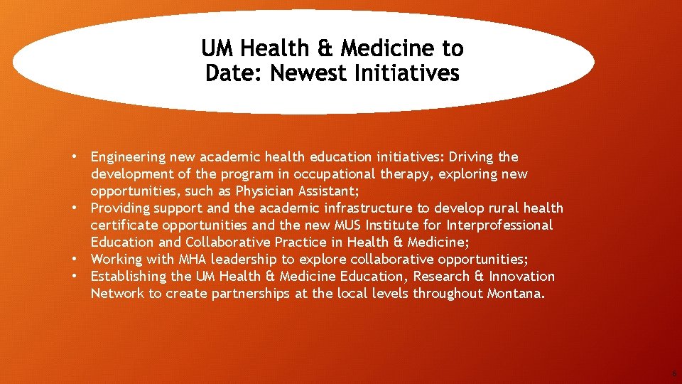  • Engineering new academic health education initiatives: Driving the development of the program