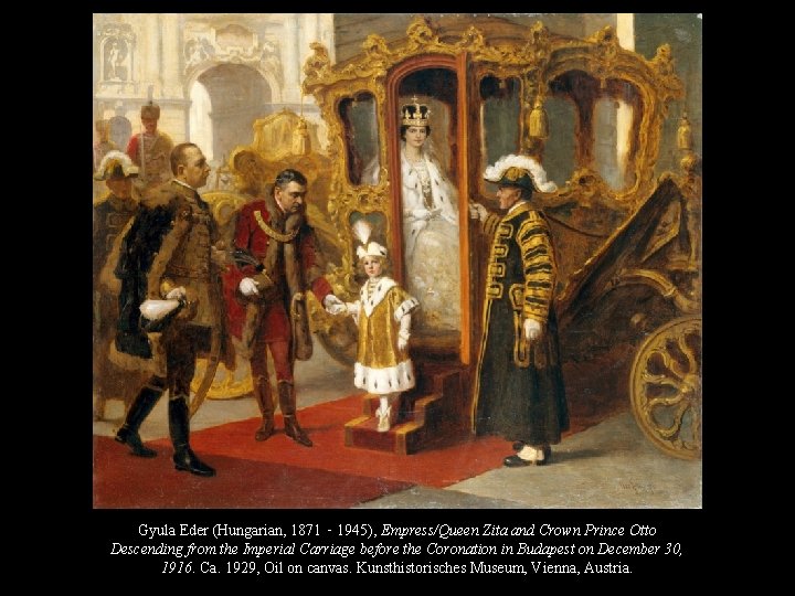 Gyula Eder (Hungarian, 1871 ‑ 1945), Empress/Queen Zita and Crown Prince Otto Descending from