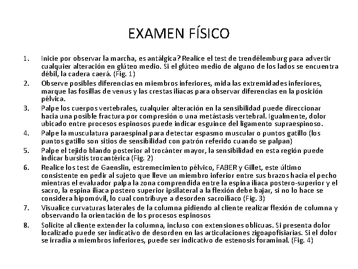 EXAMEN FÍSICO 1. 2. 3. 4. 5. 6. 7. 8. Inicie por observar la