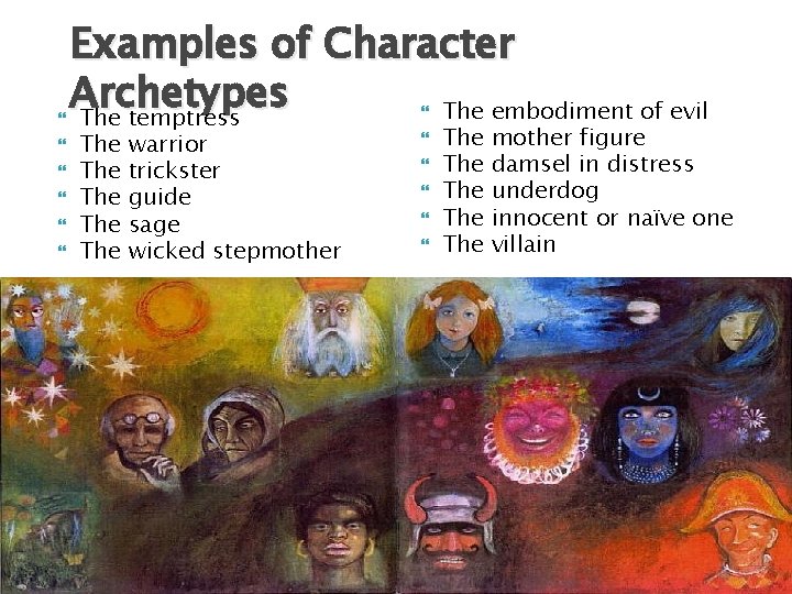  Examples of Character Archetypes The embodiment of evil The temptress The The The