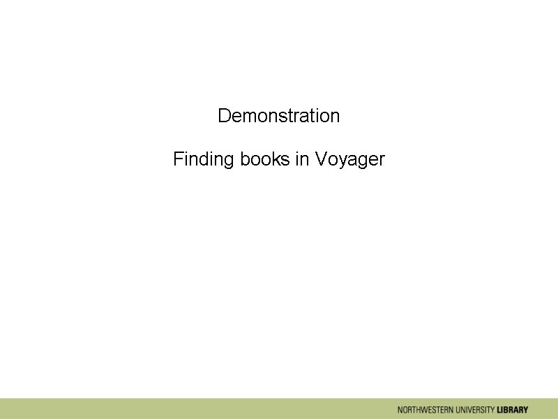 Demonstration Finding books in Voyager 