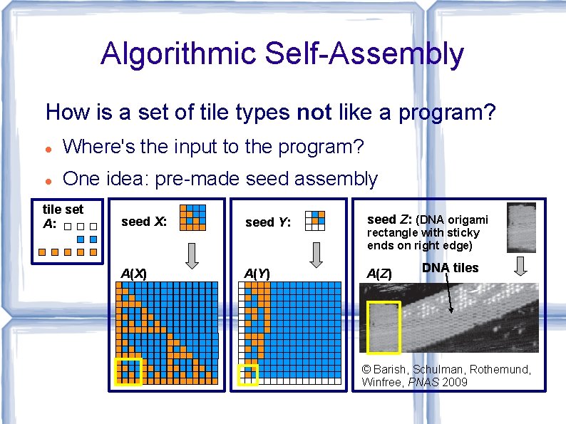 Algorithmic Self-Assembly How is a set of tile types not like a program? Where's