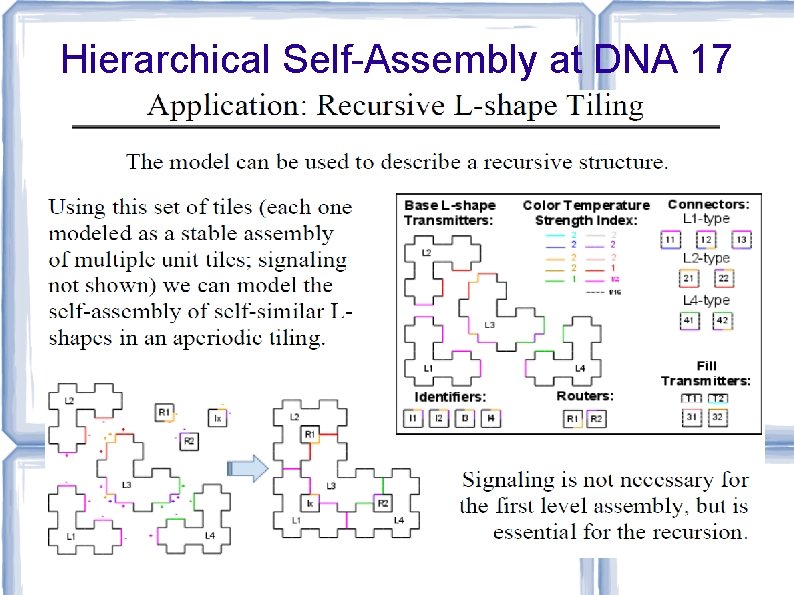 Hierarchical Self-Assembly at DNA 17 
