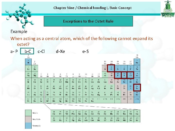 Chapter Nine / Chemical bonding I, Basic Concept Exceptions to the Octet Rule Example