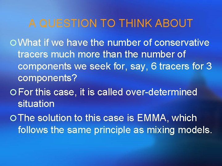 A QUESTION TO THINK ABOUT ¡ What if we have the number of conservative