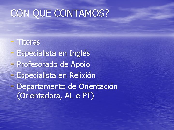 CON QUE CONTAMOS? - Titoras - Especialista en Inglés - Profesorado de Apoio -