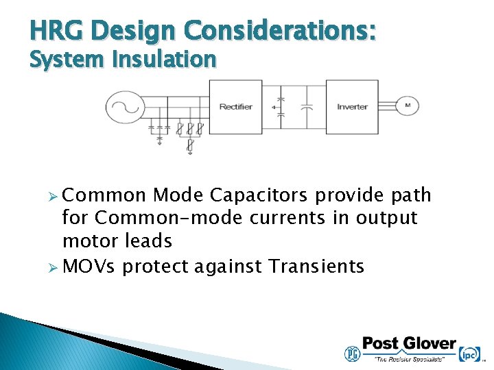 HRG Design Considerations: System Insulation Ø Common Mode Capacitors provide path for Common-mode currents