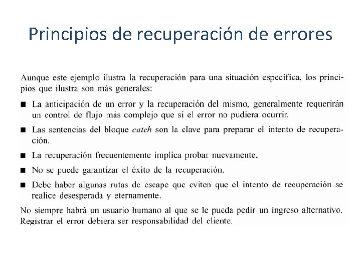 Principios de recuperación de errores 