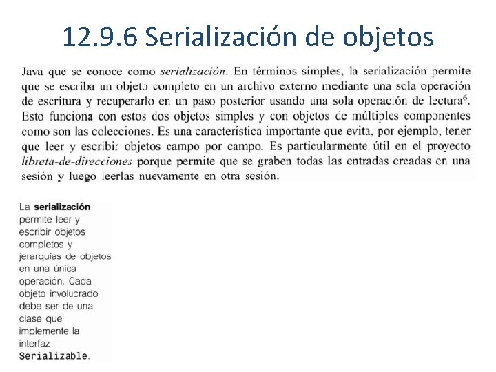 12. 9. 6 Serialización de objetos 